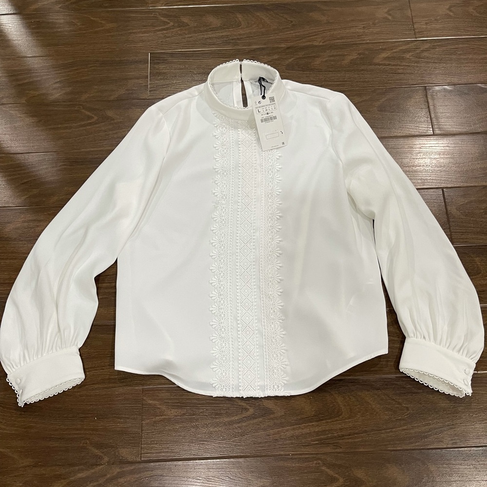 ZARA long  sleeve dress blouse - Picture 3 of 8